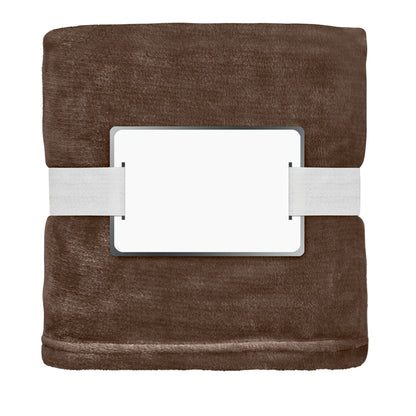 Chocolate - Side - MidOcean Logan RPET Fleece Blanket