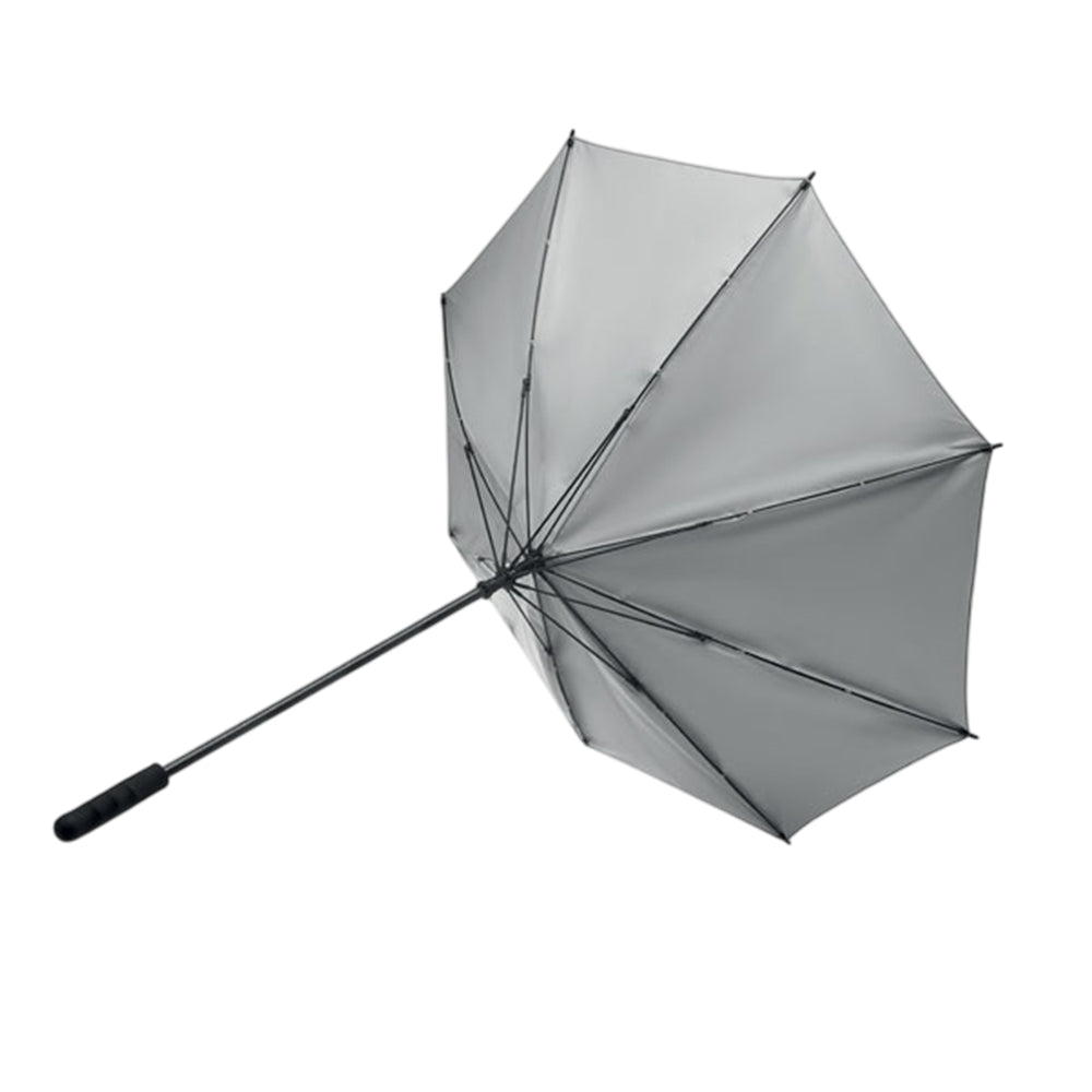 Matt Silver - Back - MidOcean Visibrella Reflective Stick Umbrella