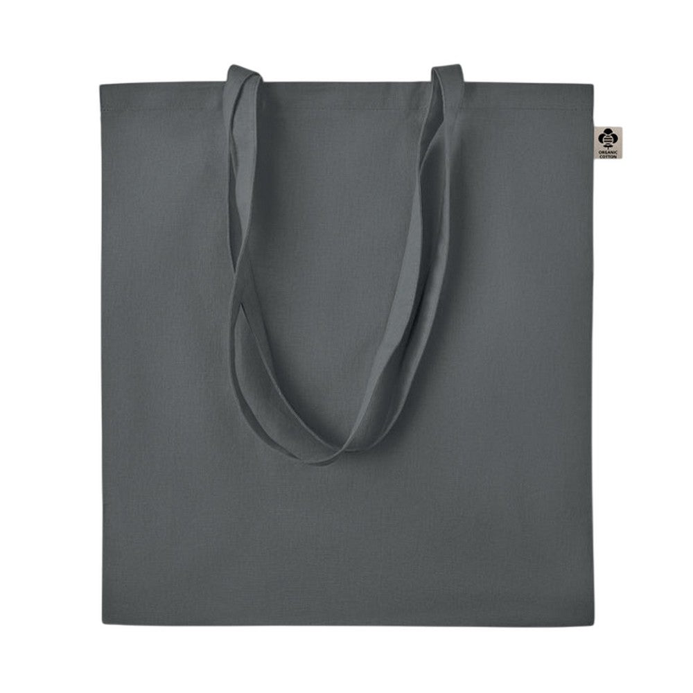 Stone Grey - Back - MidOcean Zimde Organic Cotton Tote Bag