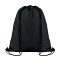 Black - Back - MidOcean Pocket Shoop Polyester Drawstring Bag