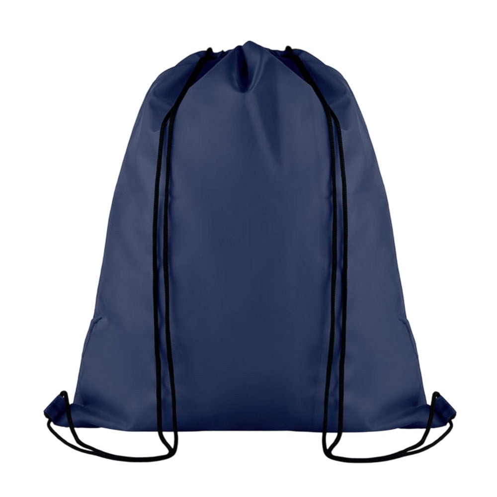 Blue - Back - MidOcean Pocket Shoop Polyester Drawstring Bag