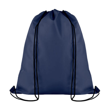 Blue - Back - MidOcean Pocket Shoop Polyester Drawstring Bag