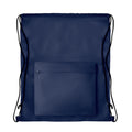 Blue - Side - MidOcean Pocket Shoop Polyester Drawstring Bag