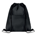 Black - Front - MidOcean Pocket Shoop Polyester Drawstring Bag