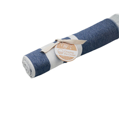 Blue - Back - MidOcean Wave Hammam SeaQual Bath Towel