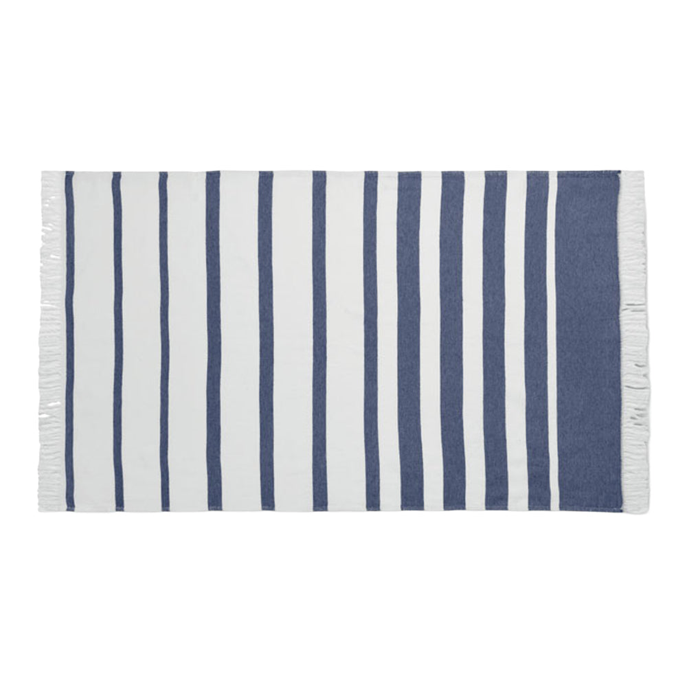 Blue - Side - MidOcean Wave Hammam SeaQual Bath Towel