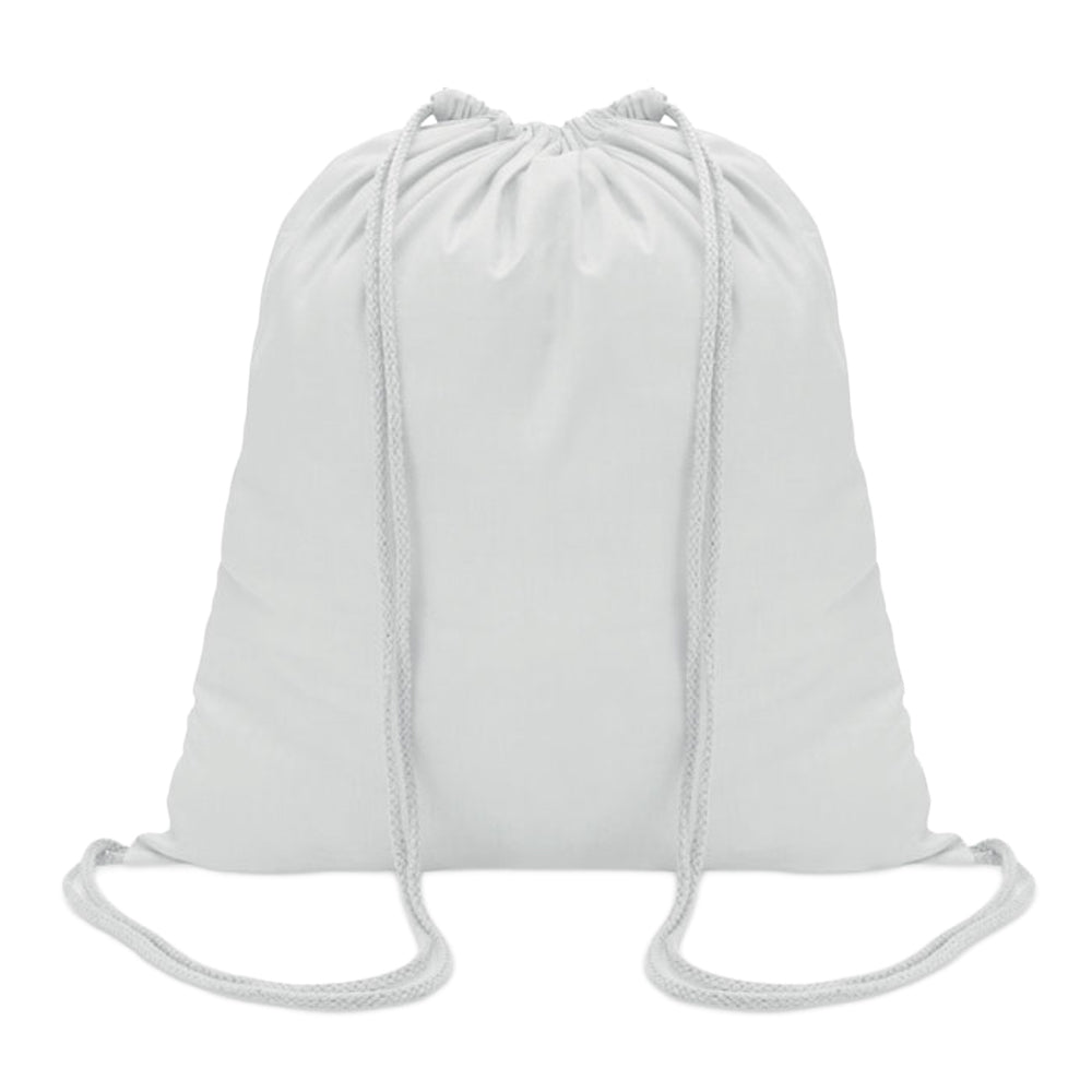 White - Front - MidOcean Colored Cotton Drawstring Bag