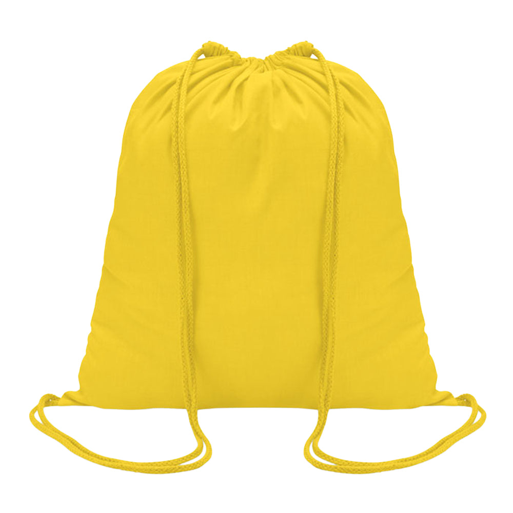 Yellow - Front - MidOcean Colored Cotton Drawstring Bag
