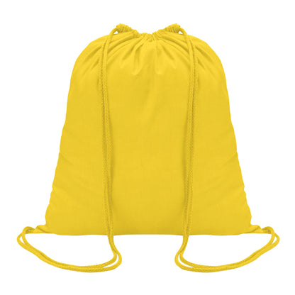 Yellow - Front - MidOcean Colored Cotton Drawstring Bag