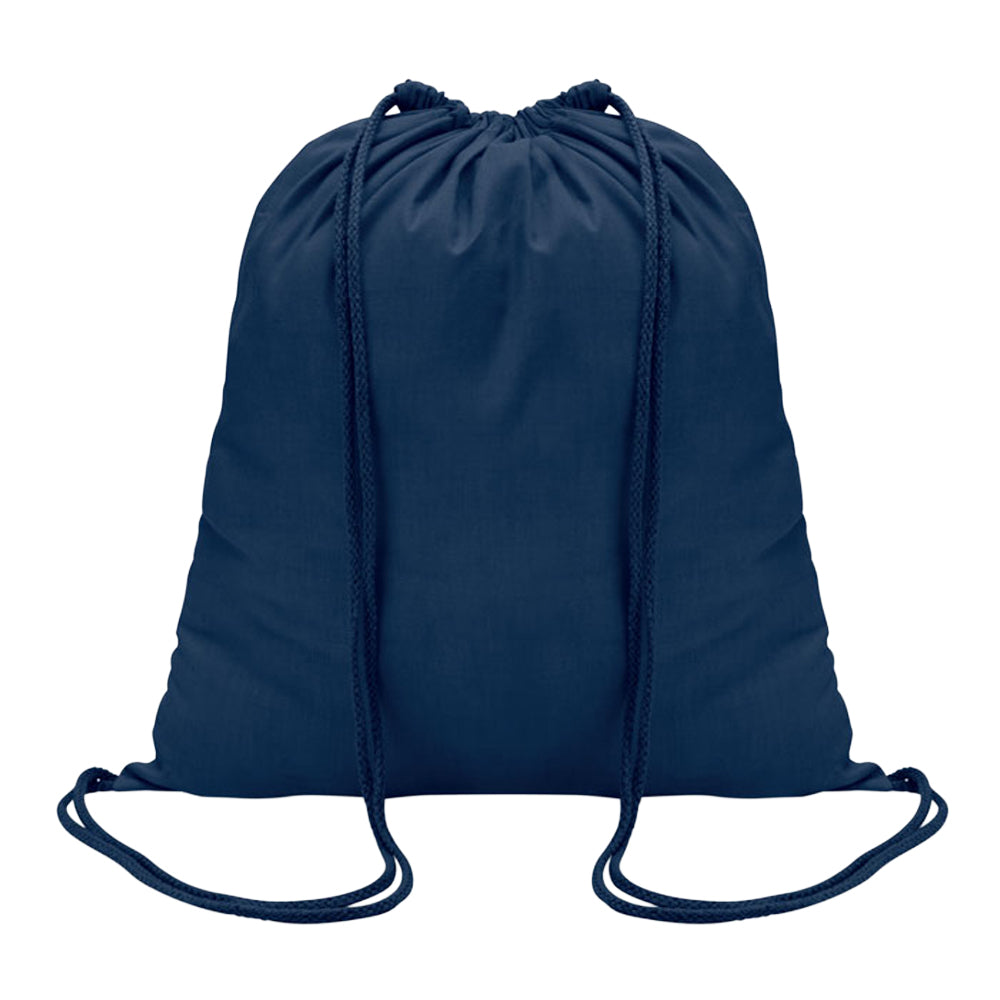 Blue - Front - MidOcean Colored Cotton Drawstring Bag