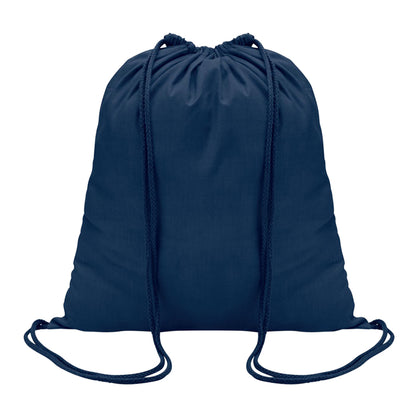 Blue - Front - MidOcean Colored Cotton Drawstring Bag