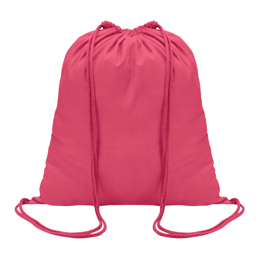 Fuchsia - Front - MidOcean Colored Cotton Drawstring Bag