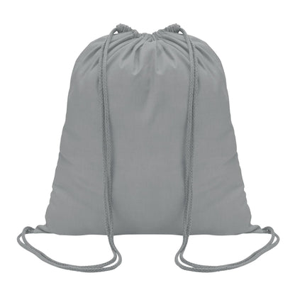 Grey - Front - MidOcean Colored Cotton Drawstring Bag