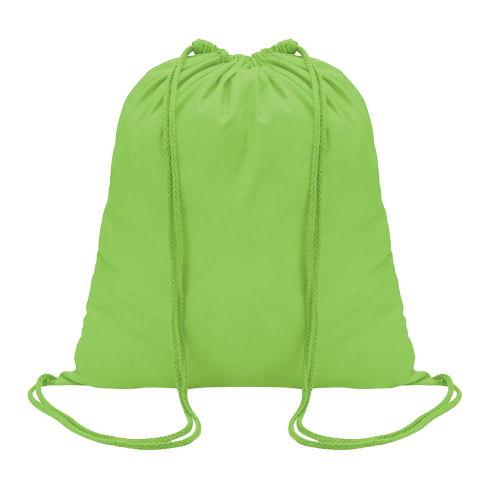 Lime - Front - MidOcean Colored Cotton Drawstring Bag