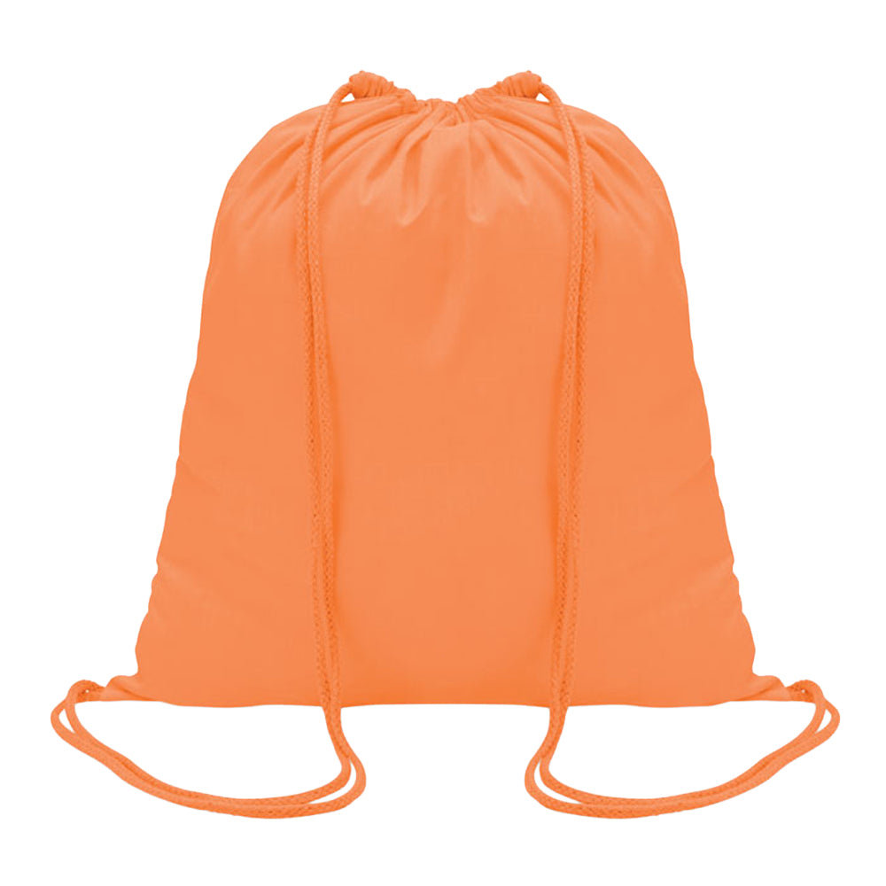 Orange - Front - MidOcean Colored Cotton Drawstring Bag