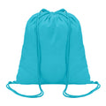 Turquoise - Front - MidOcean Colored Cotton Drawstring Bag
