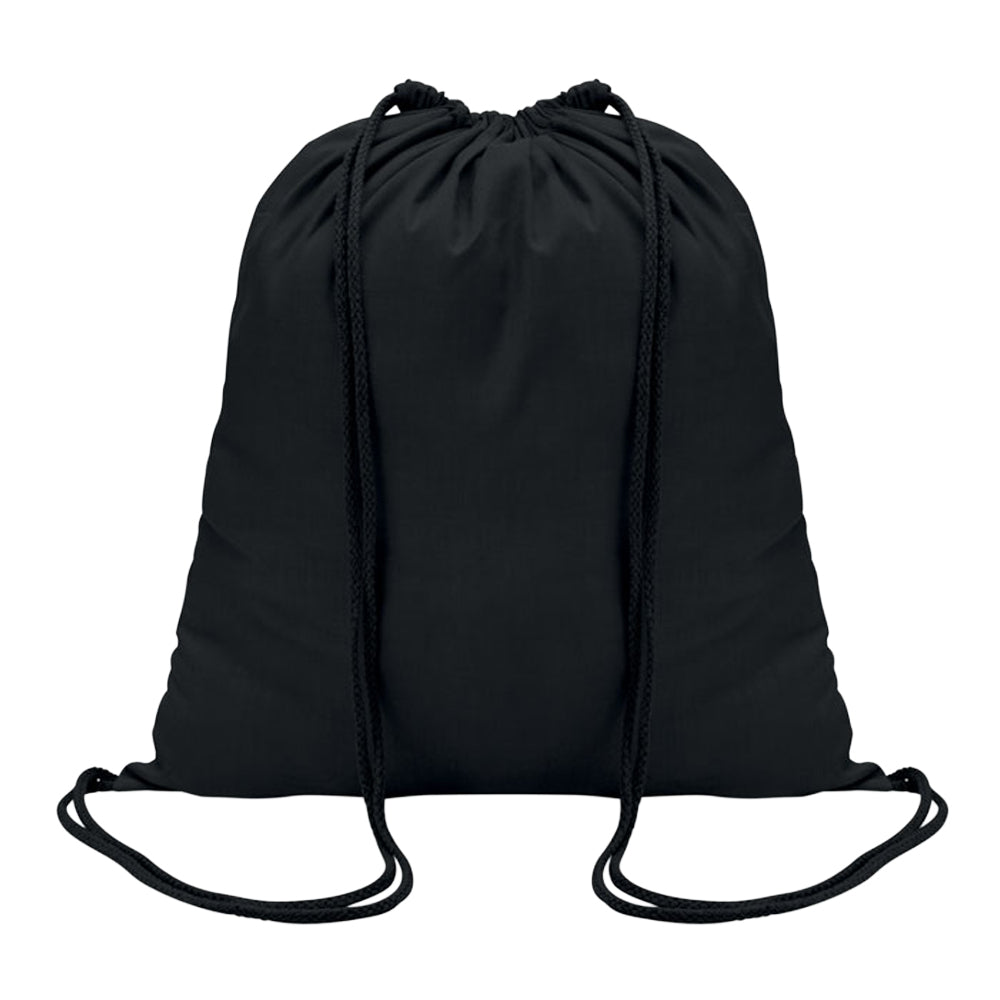 Black - Front - MidOcean Colored Cotton Drawstring Bag
