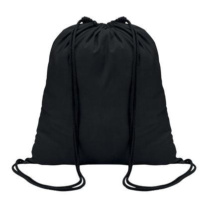 Black - Front - MidOcean Colored Cotton Drawstring Bag