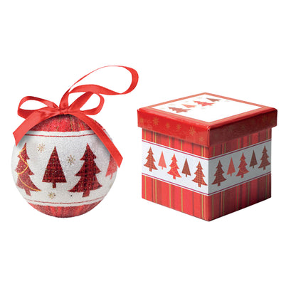 Red-White - Front - MidOcean Snowy Christmas Bauble