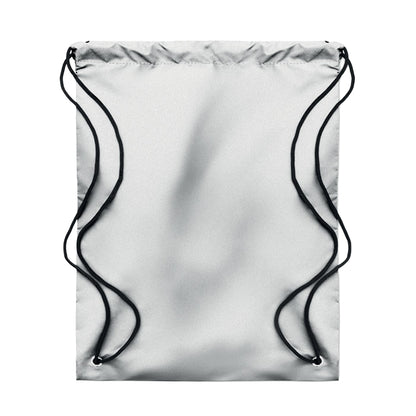 Silver - Back - MidOcean Shoop Reflective Drawstring Bag