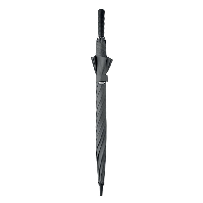 Grey - Side - MidOcean Lluvia Windproof Stick Umbrella