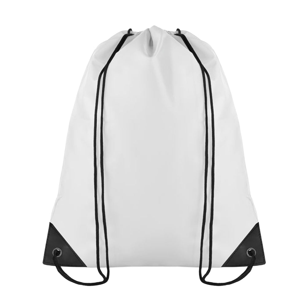 White - Front - MidOcean Shoop Polyester 190T Drawstring Bag
