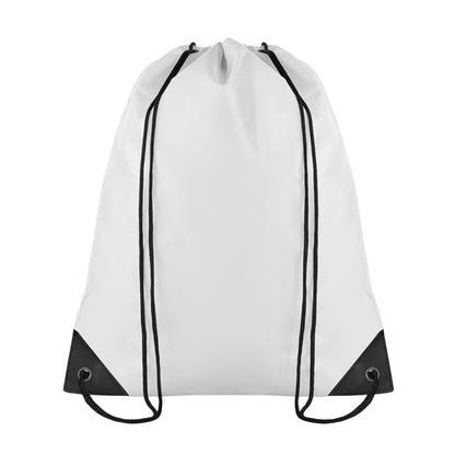 White - Front - MidOcean Shoop Polyester 190T Drawstring Bag