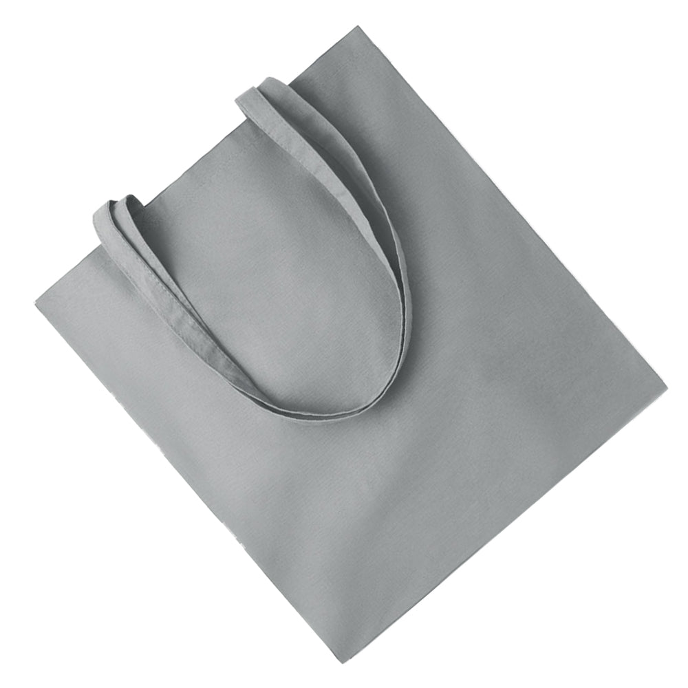 Grey - Back - MidOcean Cottonel Colour ++ Cotton Shopper Bag
