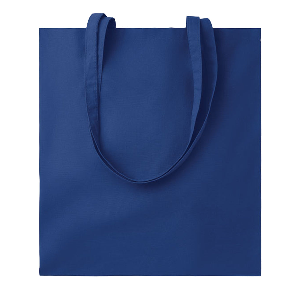 Blue - Front - MidOcean Cottonel Colour ++ Cotton Shopper Bag