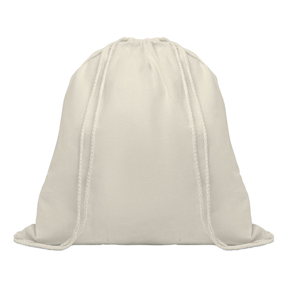 Beige - Back - MidOcean Hundred Organic Drawstring Bag