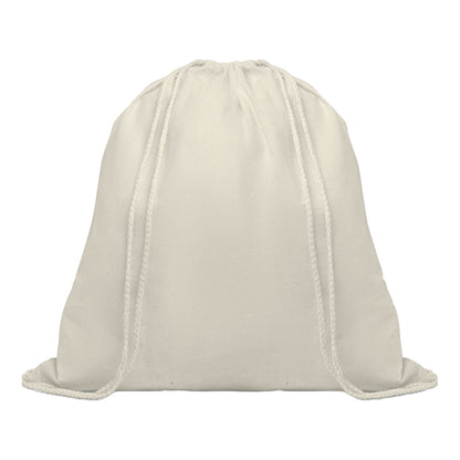 Beige - Back - MidOcean Hundred Organic Drawstring Bag