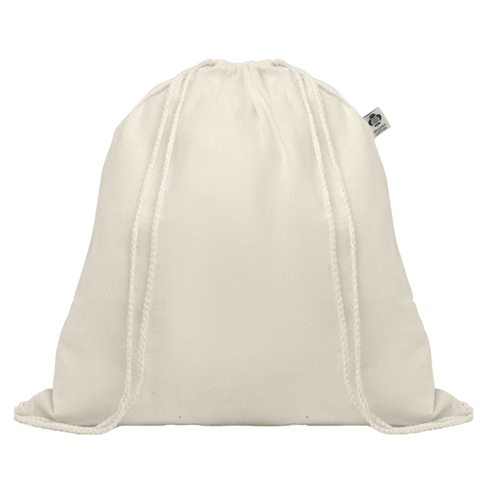 Beige - Front - MidOcean Hundred Organic Drawstring Bag
