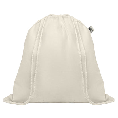 Beige - Front - MidOcean Hundred Organic Drawstring Bag