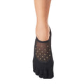 Black - Side - Toesox Womens-Ladies Luna Vow Toe Socks