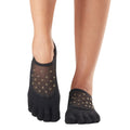 Black - Front - Toesox Womens-Ladies Luna Vow Toe Socks