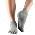 Grey Heather - Back - Toesox Womens-Ladies Toe Socks