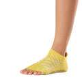 Yellow - Side - Toesox Womens-Ladies Getaway Half Toe Socks
