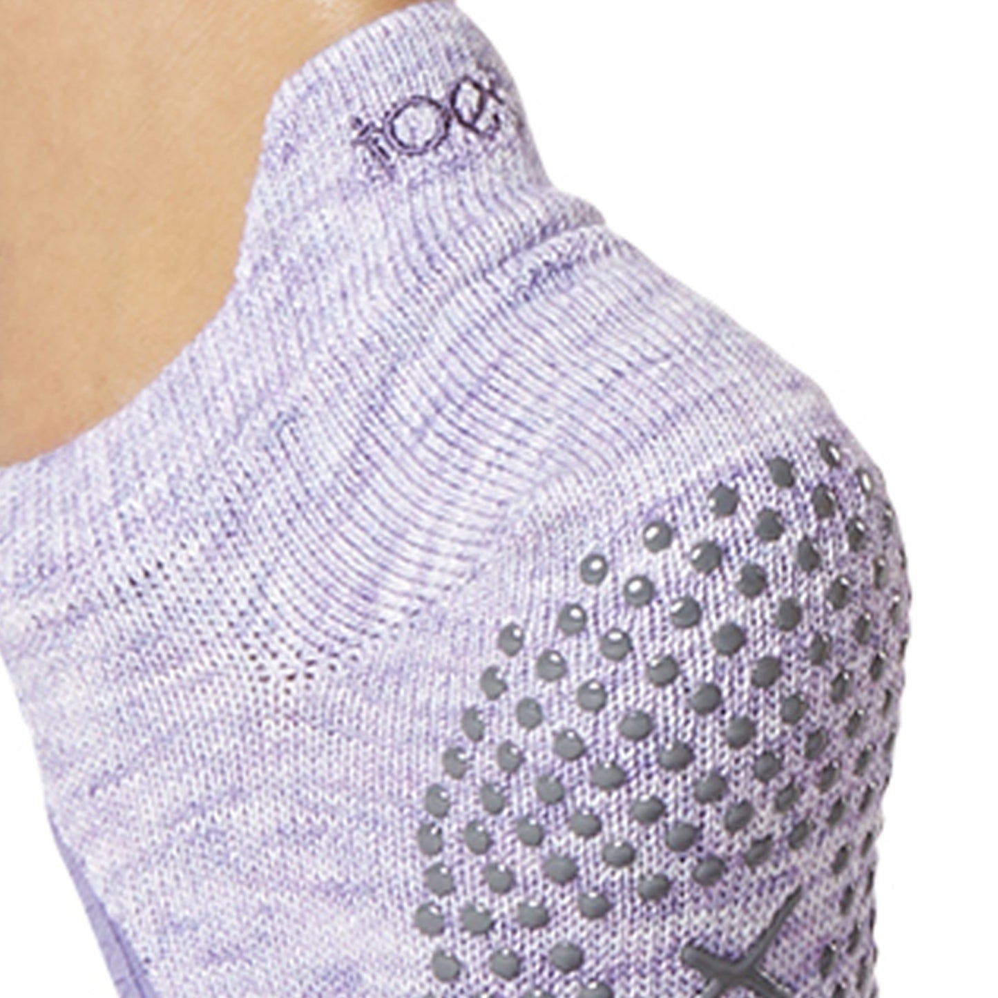 Purple Heather - Side - Toesox Womens-Ladies Bellarina Toe Socks