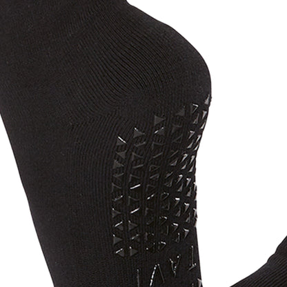 Black-White - Back - Tavi Noir Womens-Ladies Kai Gripped Crew Socks