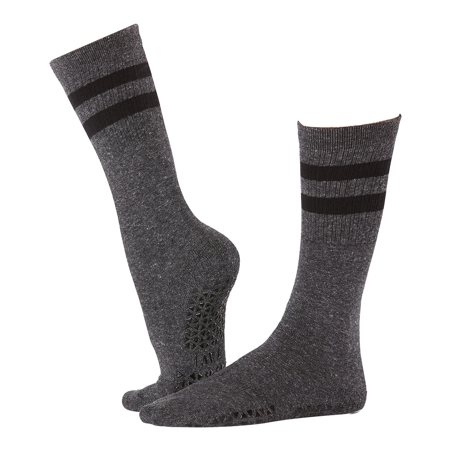 Grey-Black - Front - Tavi Noir Womens-Ladies Kai Gripped Crew Socks