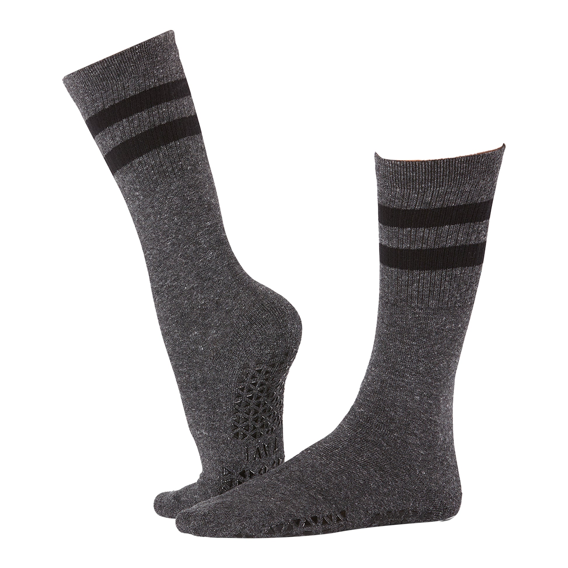 Grey-Black - Front - Tavi Noir Womens-Ladies Kai Gripped Crew Socks