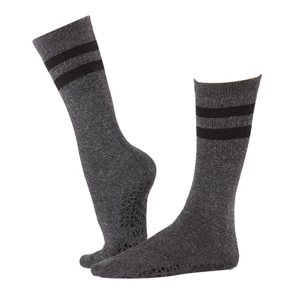 Grey-Black - Front - Tavi Noir Womens-Ladies Kai Gripped Crew Socks