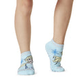 Blue-Purple - Side - Tavi Noir Childrens-Kids Tiny Soles Frozen Ankle Socks (Pack of 2)