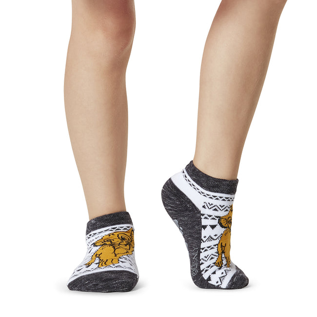 Grey-Orange - Back - Tavi Noir Childrens-Kids Tiny Soles The Lion King Ankle Socks (Pack of 2)