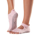 Pink - Back - Toesox Womens-Ladies Allure Half Toe Socks