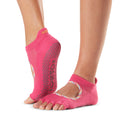 Pink - Front - Toesox Womens-Ladies Bellarina Jetset Half Toe Socks