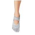 Grey - Side - Toesox Womens-Ladies Mia Misty Toe Socks