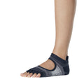 Black-Grey-White - Side - Toesox Womens-Ladies Bellarina Static Half Toe Socks