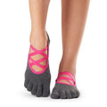 Grey-Pink - Back - Toesox Womens-Ladies Elle Festival Toe Socks