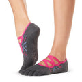 Grey-Pink - Front - Toesox Womens-Ladies Elle Festival Toe Socks